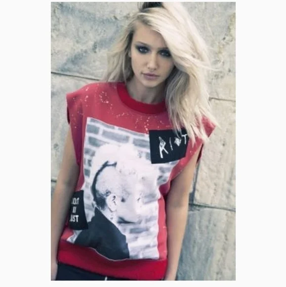 DIESEL Rare A/W15 Pop Riot Collection Lost In Lust Punk Top - Picture 2 of 8